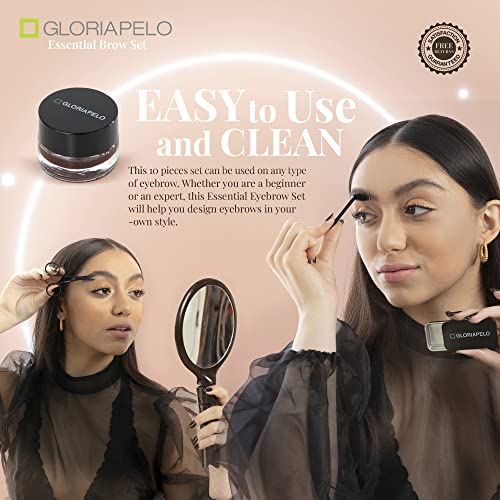 Eyebrow Brush Set ? Premium Make-up Brush Kit ? 10pcs Eyebrow Brush Makeup - Professional Make-up Brush Set - Eyebrow Makeup Gel - Eyebrow Lamination Soap