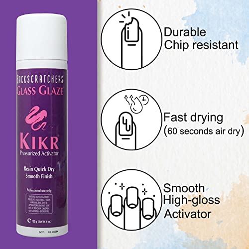 Backscratchers Kikr Activator Nail Resin Spray 6 Oz for Fiberglass & Silk Wraps - Pack of 1