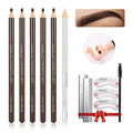 Waterproof Eye-Brow Pen-cil Set, Pull Cord Peel-off Eyebrow Pencil Microblading Pen Supplies Kit, White Eye-Liner Pencil and Eyebrows Tool Tattoo Makeup For Marking (5+1 Dark Brown)