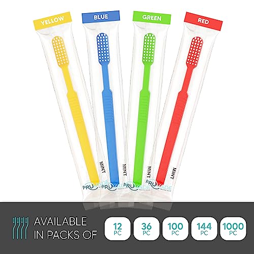 Disposable Toothbrushes with Toothpaste - Mint, 144 Pack, Travel Friendly