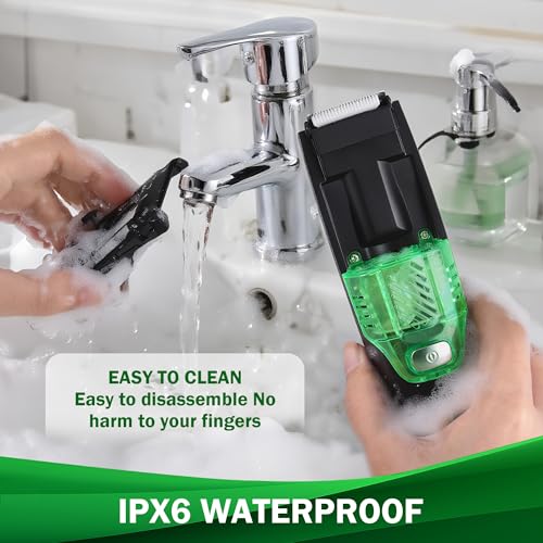 Vacuum Hair Clipper & Beard Trimmer for Men IPX6 Waterproof Electric Shaver