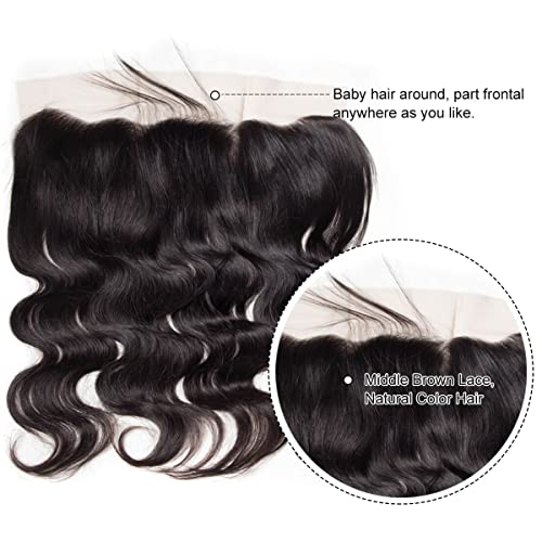 14 Inch Body Wave HD Lace Frontal Human Hair 13x4 Brazilian Virgin Closure