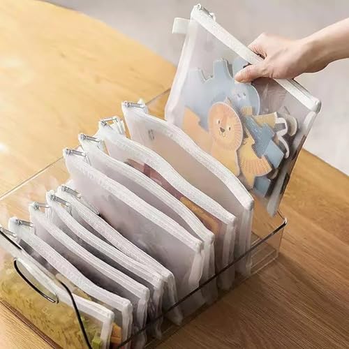 A5 White Nylon Mesh Cosmetic Bags Set - 20 Portable Travel Organizer Pouches