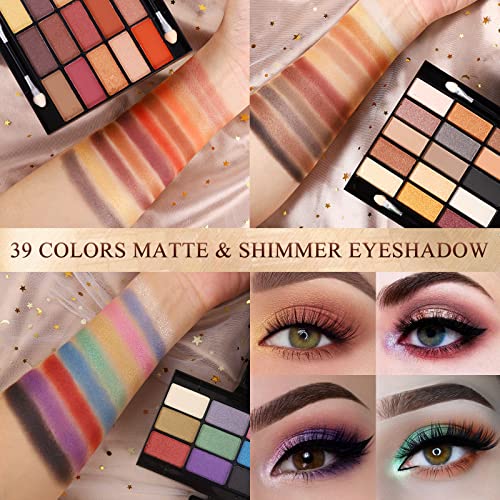 MORNECA 58-Color Full Makeup Kit for Women with Mirror | All-in-One Cosmetics Set Gift