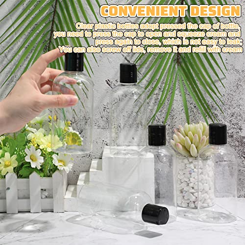 30 Pcs 8 oz Clear Plastic Travel Bottles with Black Disc Caps