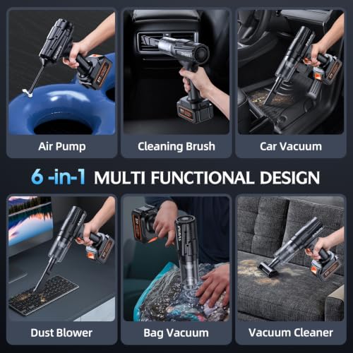 Cordless Car Vacuum Cleaner with Dual Batteries - Ink Black