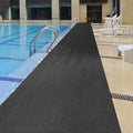 PVC Drainage Floor Mat Non-Slip Outdoor Indoor Wet Area Splash Mat 3FTx16.4FT - Black