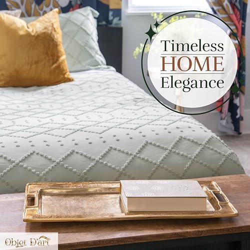 Beaufort Rectangular Gold Bar Tray Set of 2 - Elegant Decorative Home Accent