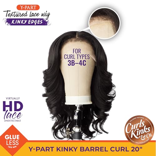 Sensationnel Kinky Edges Wig - Kinky Barrel Curl 20 Inch 1B OFFBLACK - Synthetic Wig