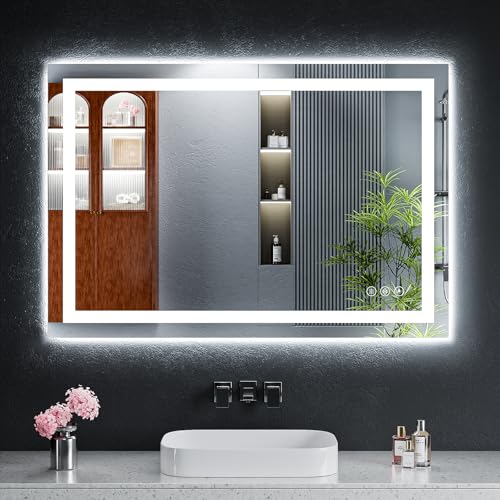38-Inch LED Bathroom Mirror with Lights, Anti-Fog, Front & Backlit
