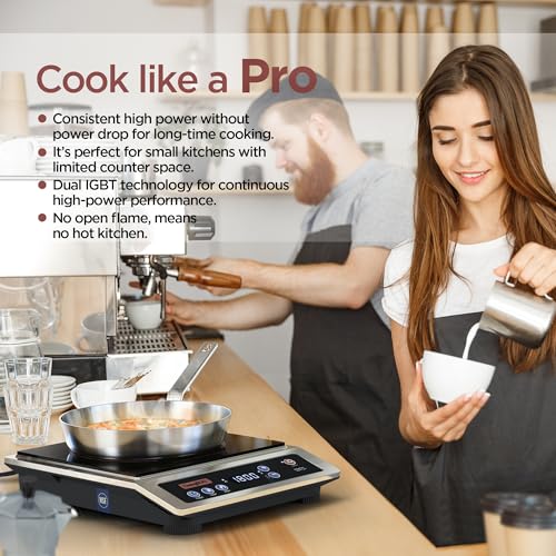 ChangBERT 1800W Induction Cooktop with Large Coil Burner, NSF Certified