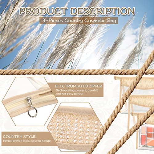 Clear Cosmetic Bags with Zipper 6pcs Small Makeup Pouches Boho Style