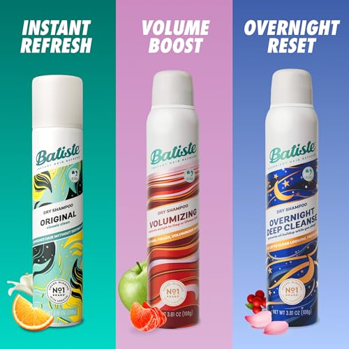 Batiste Dry Shampoo Multi-Pack - Original, Volumizing & Overnight, 3 x 3.81 Oz