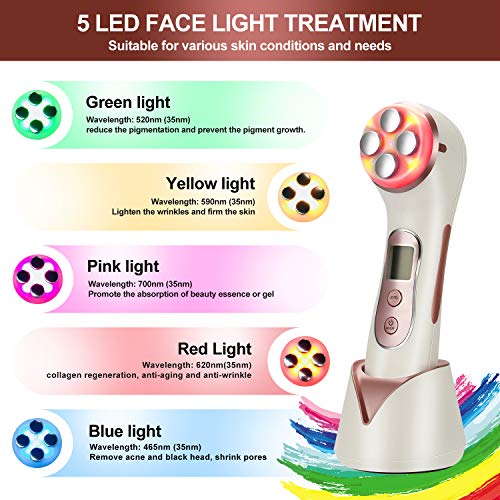 High Frequency Facial Machine 5-in-1 Micro-Current Facial Massager Rechargable Device
