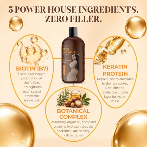 Keratin Shampoo for Women 16 oz - Sulfate Free, 2 Bottles by Hair Growth by Jailyne Ojeda