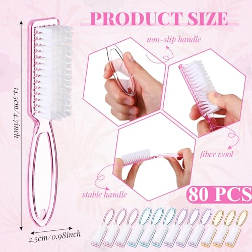 Transparent Nail Brush Set 200 Pcs for Cleaning Fingernails & Toes - Patelai