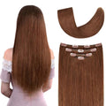 Winsky 12-Inch Remy Human Hair Clip-In Extensions Auburn #30 - 4 Pieces, 58g