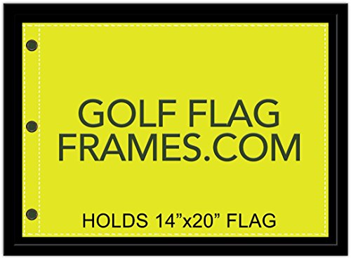 Golf Flag Display Frame 15.5x21.5 Black Wood Mount for 14x20 Flags