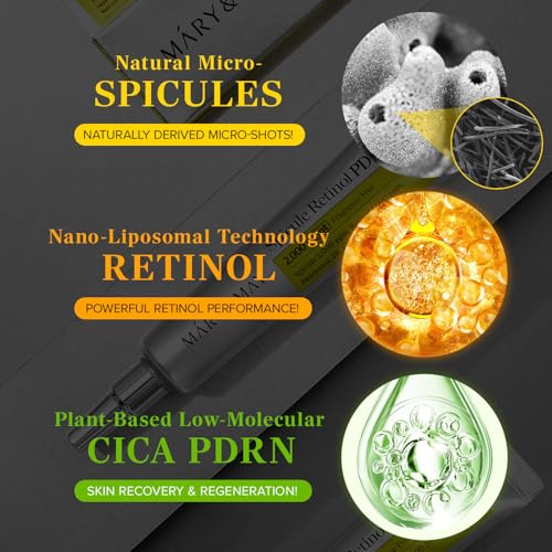 Mary&May Spicule Retinol PDRN Cream - Korean Face Moisturizer with Marine Spicules & Nano Liposome Retinol - Pore Texture Firming Treatment, Ceramide Panthenol for Sensitive Skin, 15g / 0.5 oz
