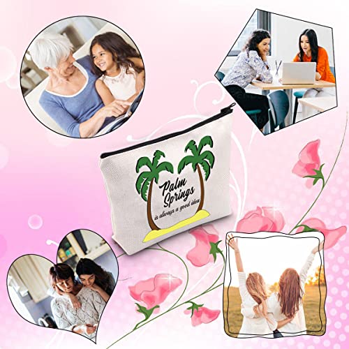 Palm Springs Bachelorette Party Favor Palm Springs Is Always A Good Idea Tropical Trip Matching Makeup Bag (Good idea Palm)