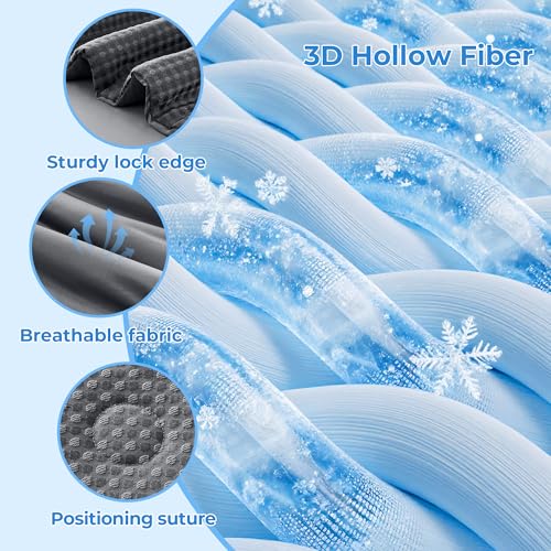 Dark Gray King Size Cooling Comforter Reversible Waffle Weave Bed Blanket