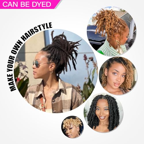 Vlliyava Human Hair Loc Extensions 4 Inch 60 Strands Natural Black Dreadlocks