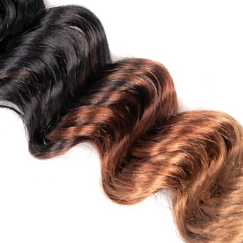 Toyotress Ocean Wave Crochet Hair - 9 Inch Water Wave Braiding Extensions, 8 Packs, Ombre Brown Blonde