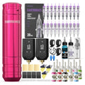 Pink Wireless Tattoo Kit for Beginners - Rechargeable Power Supplies & Complete Set - Variation: Pink2