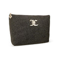 Black Glitter Dots Makeup Bag - Velour Travel Toiletry Organizer