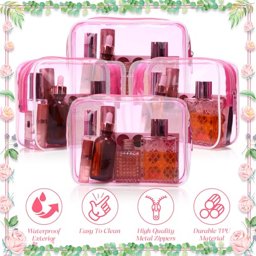 12 Pcs Clear Waterproof Makeup Bags PVC Cosmetic Organizer Travel Pouches