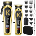 KEMEI Professional Clippers and Trimmers Set, Cordless Hair Clippers Trimmers for Men, Rechargeable Barber Hair Cutting Kit