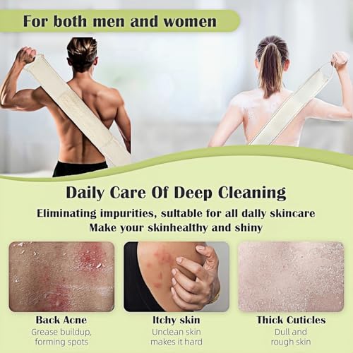 Natural Loofah Bath Sponge, 28 in Back Scrubber for Bath, Exfoliating Body Scrubber, Shower Loofah Scrubber for Women and Men, Shower Loofah Sponge to Clean Body Deeply, Invigorate Skin