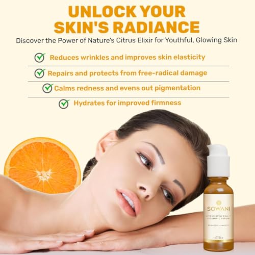 Gentle Vitamin C Serum ? Brightening & Hydrating with Citrus Stem Cells and Chamomile, Safe for Rosacea & Sensitive Skin, 1oz