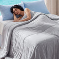 Cooling Comforter Queen - Grey, All Season Bed Blankets for Hot Sleepers