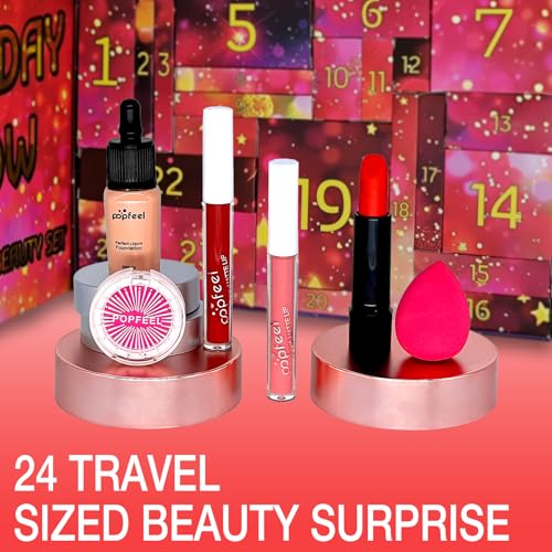 Hywestger Red Makeup Advent Calendar 2026 for Teens Girls Christmas Gift Set