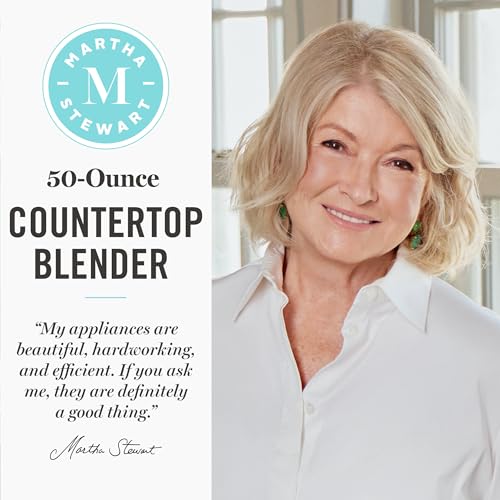 Countertop Blender 50oz with 3 Speeds & 5 Presets - Linen Cream - Martha Stewart