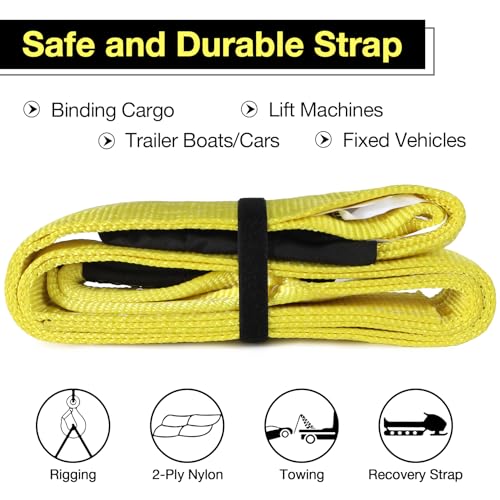 Lift Sling Straps,3" x 10' 2-Ply Heavy Duty Flat Eye Lift Sling,Flat Eye Polyester Lifting Straps Not Nylon Tree Saver Recovery Strap Web Rigging Securing Moving Tow Hoisting Gear Strap 18000lb