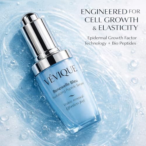 Renewelle Bleu Peptide Serum ? Anti-Aging Face Serum, Copper Peptides & Epidermal Growth Factor (EGF), Niacinamide, Ceramides, Bio Peptides, Smooth Fine Lines & Promotes Radiant Skin, 1 Fl Oz