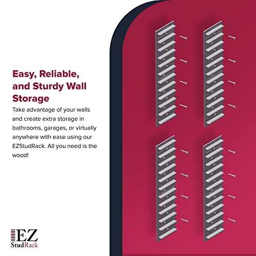 Gray Adjustable Wall Shelf Brackets - 32 Pack for Garage & Home Shelving - Made in USA - EZStudRack