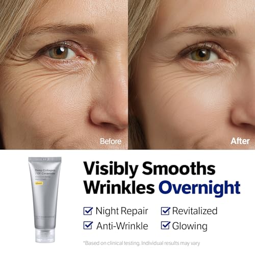 Deep Collagen Night Cream for Face & Neck - Hydrating & Smoothing 1.69 fl oz