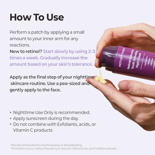 Retinol & Bakuchiol Night Cream for Firming & Wrinkle Reduction - 1 Fl Oz