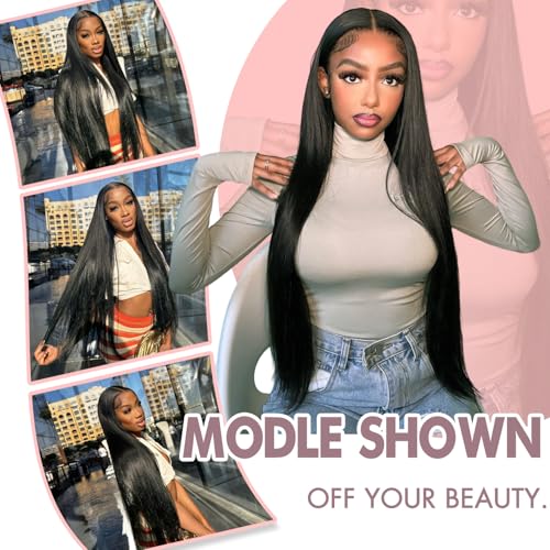 Human Hair Lace Front Wigs 26 Inch 13x6 HD Transparent Lace Natural Color 200 Density