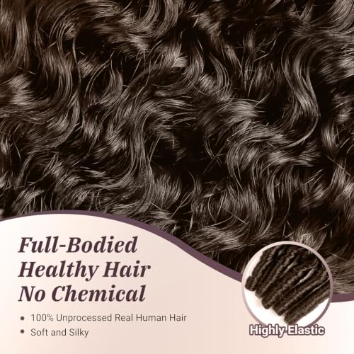 15A Water Wave Human Braiding Hair Extensions - Burmese Curly Spiral Ends, 18 Inch, 120g, Color 4 - Boho Braid Hair