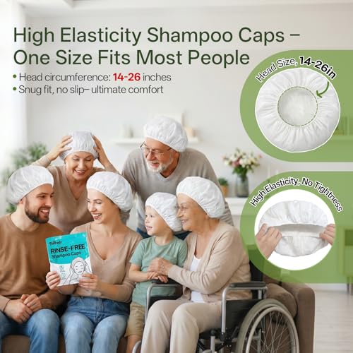 Rinse-Free Shampoo Caps Pack for Bedridden & Travel - No Rinse Hair Wash