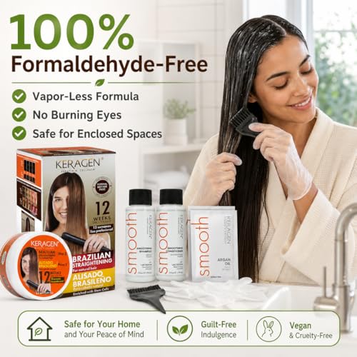 Brazilian Straightening Kit for Natural Hair - Formaldehyde-Free Smoothing & Frizz Control