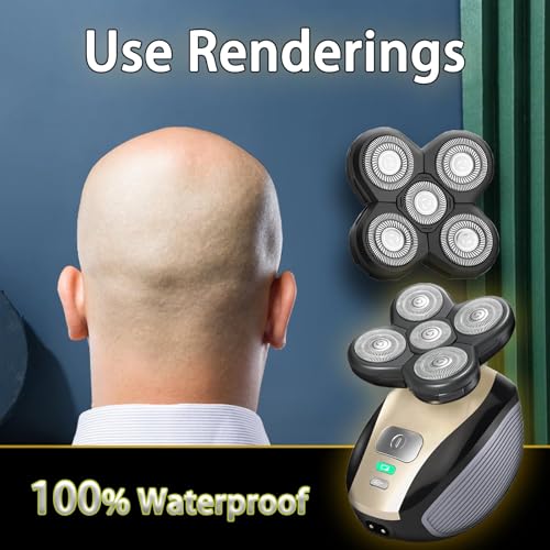 Ruixin 3 Pack Replacement Blades Compatible with Freebird Shaver ? 5-Blade Electric Razor Head for Bald Men, Refills Kit with 3 Cleaning Brushes