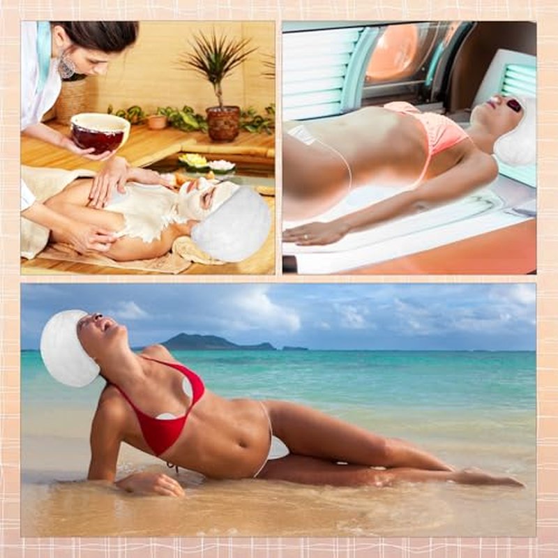 125 Pcs Spray Tan Tanning Essentials Accessories Kit 25 Set Disposable Caps Underwear Feet Pads Nipple Cover Nose Filter Plugs for Beauty Salons Home Sunless Tanning (White)