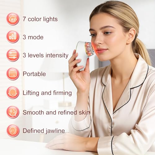 Face Lifting Facial Massager, Vacuum Suction for Face, Red Light Therapy Portable Face Lift Device for Skin Care Tightening Firming Skin Care Tools for Toning, Glow Boost