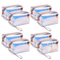 8-Piece Holographic Iridescent Makeup Bag Set with Zipper - Portable Holographic Cosmetic Bags for Makeup Tools Organization