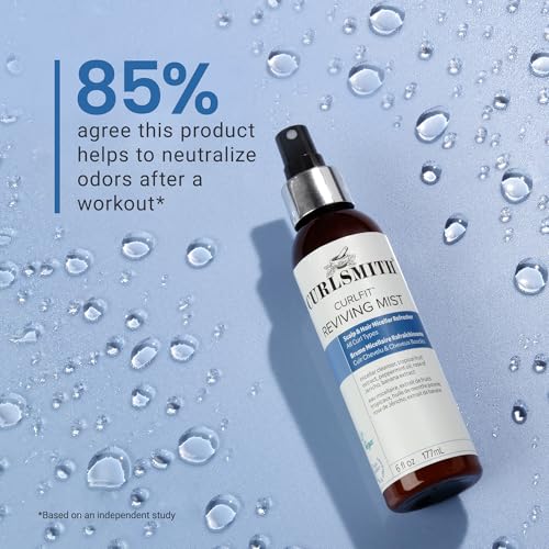CURLSMITH CurlFit Reviving Mist for Curly Hair, Post-Workout Scalp & Curl Refresh, Micellar Water, 6 oz